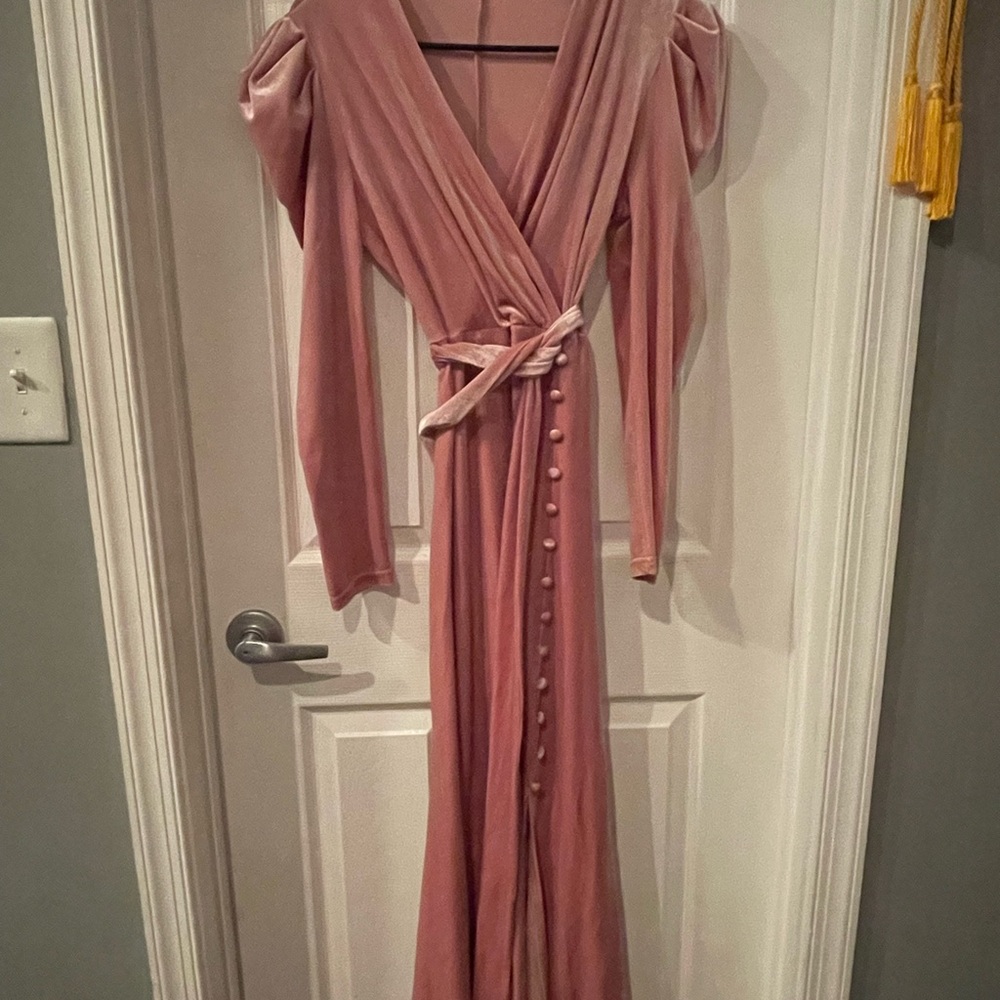 Elegant Pink Long Sleeve Dress